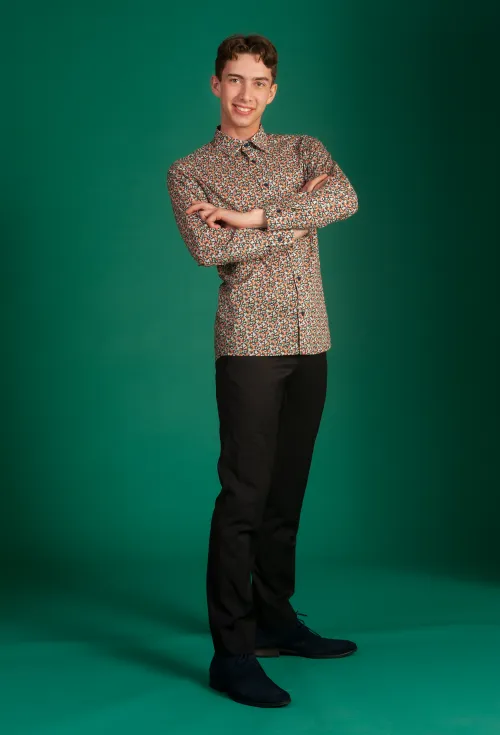 Manaia in Liberty Long Sleeve Shirt 'Orchard'.